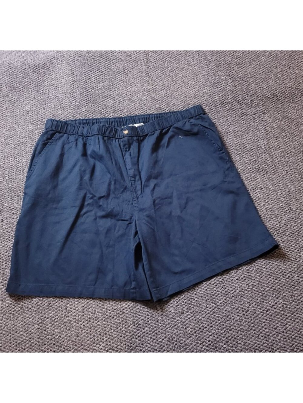 KingSize Elastic Shorts Mens 2XL Big Blue Khaki Chino Flat Front Cotton Hiking
